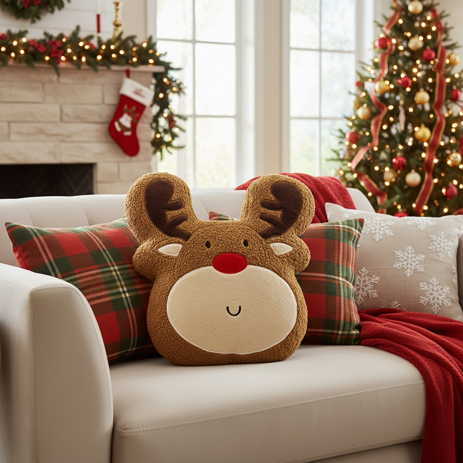 VESTIAMO CASA GRAN NATALE - Cuscino Personaggio Natalizio h41x34x10 cm